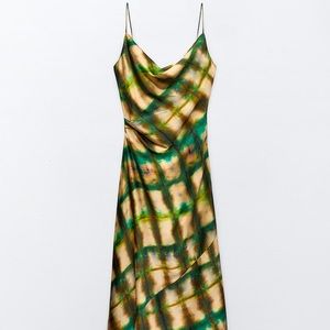 Satin Effect Print Dress